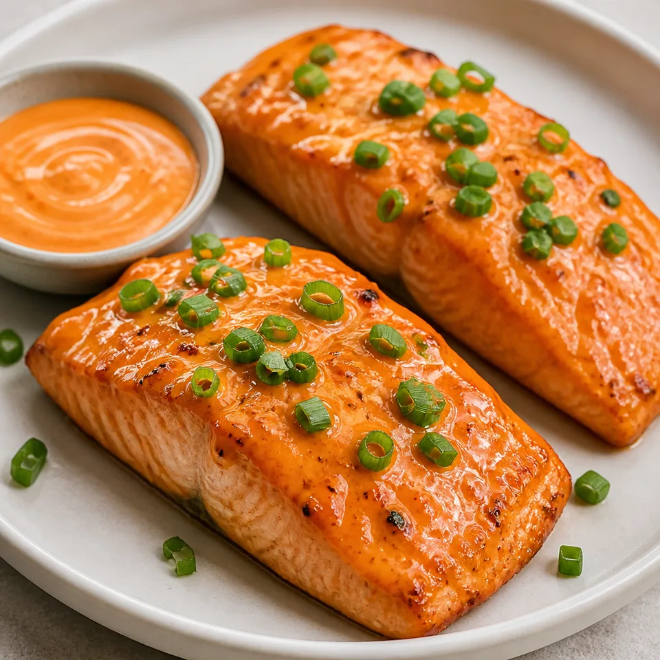 15-Minute Sriracha Mayo Salmon — serving inspiration