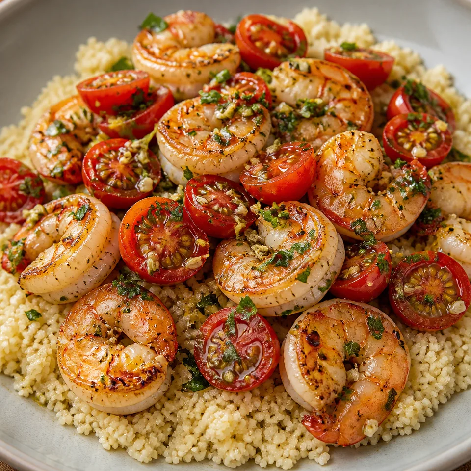 20 Minute Shrimp and Tomato-Fennel Couscous — serving inspiration