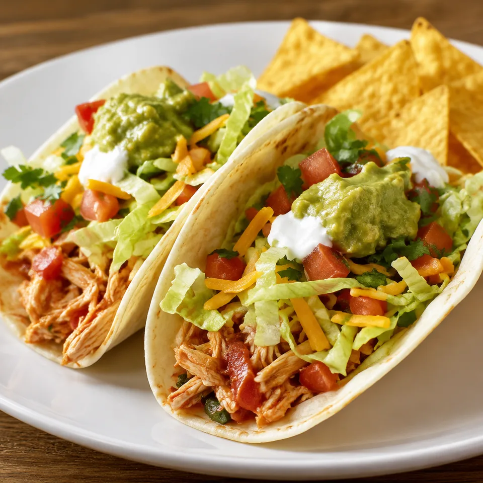 3 Ingredient Crock Pot Chicken Tacos — serving inspiration