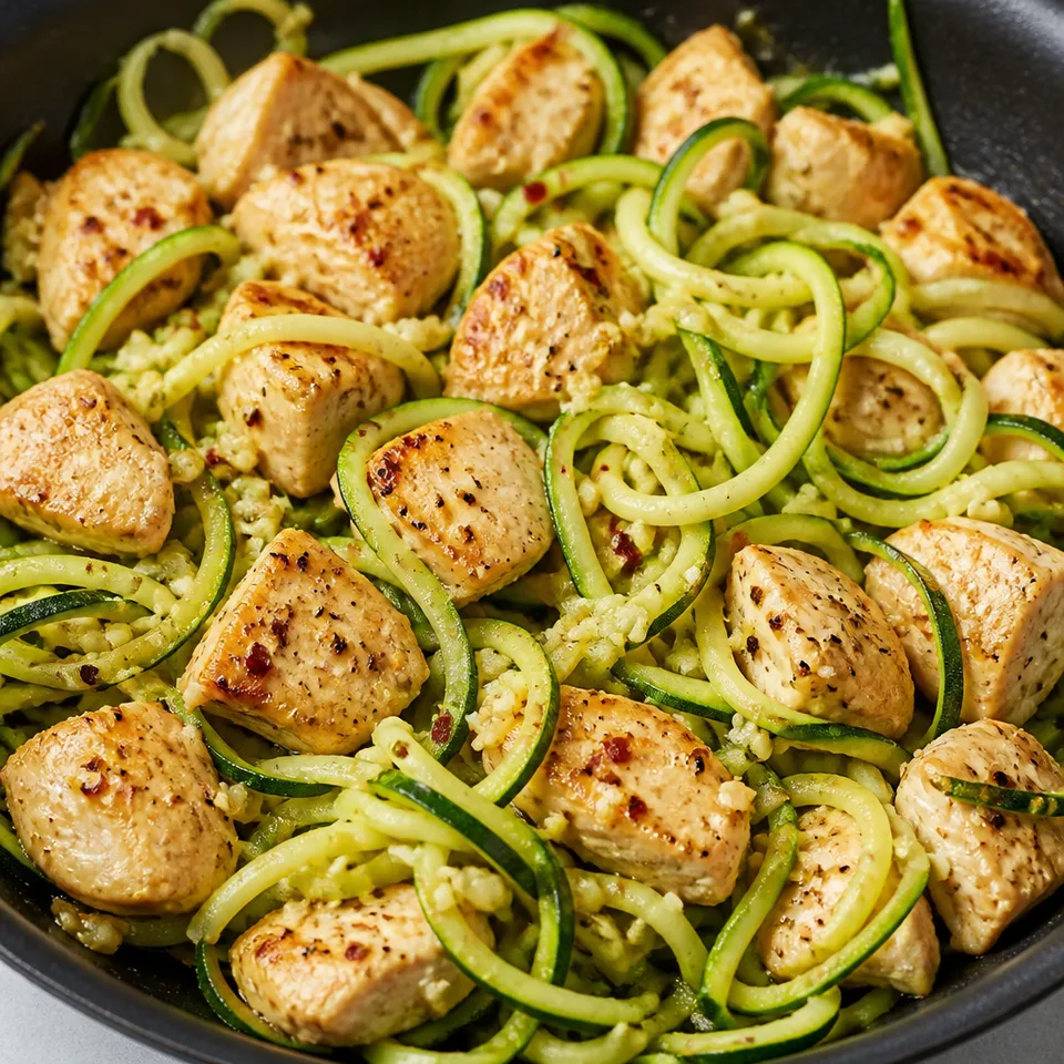4 ingredient Garlic Chicken Zoodles — serving inspiration