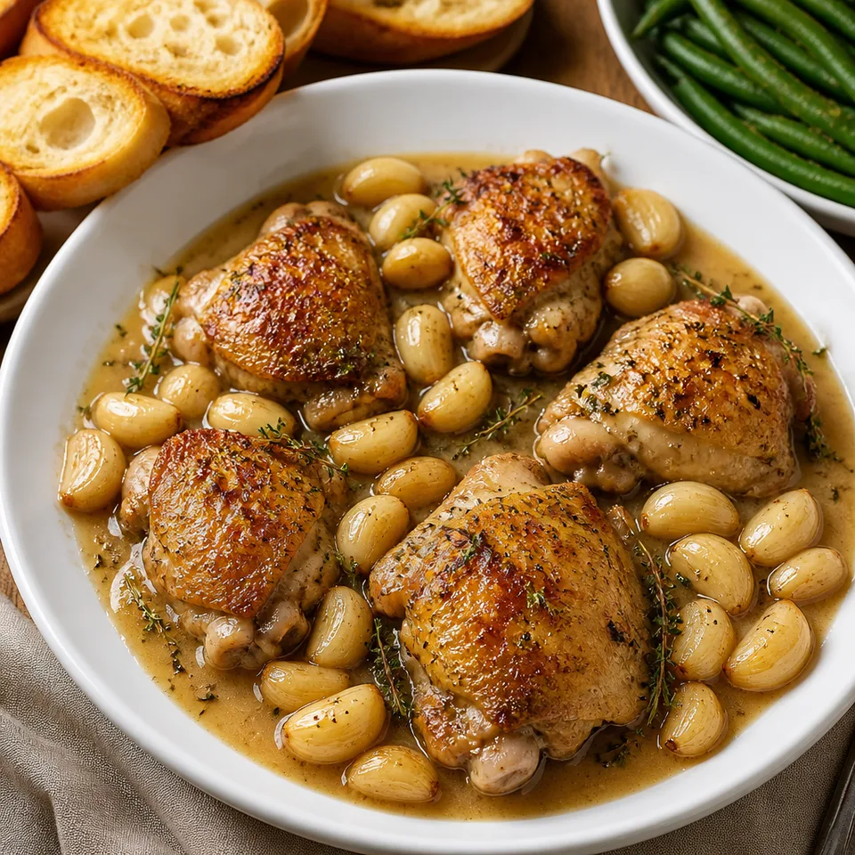 40 Clove Garlic Chicken — serving inspiration