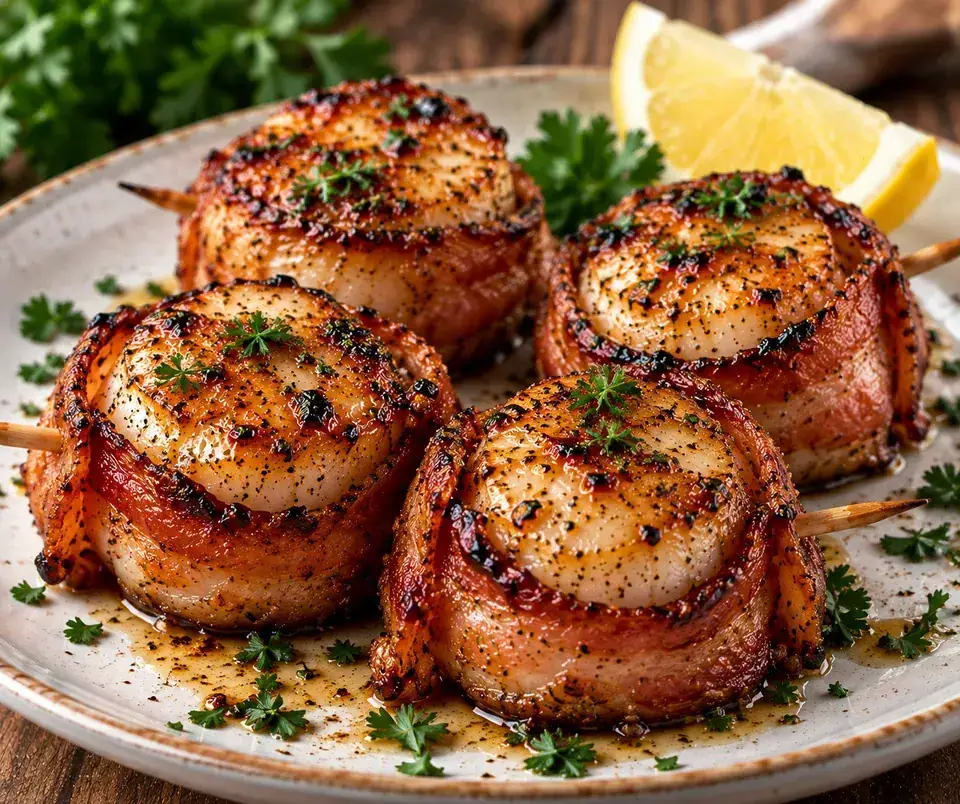 Air Fryer Bacon Wrapped Scallops — serving inspiration