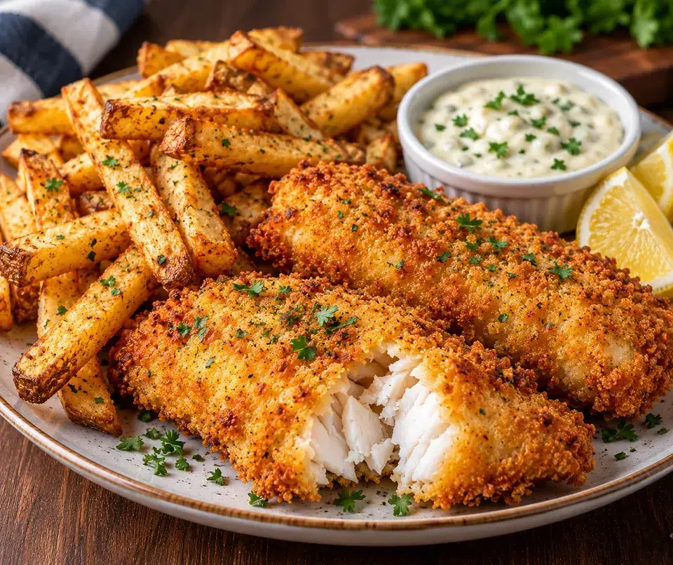 Air Fryer Fish & Chips — serving inspiration