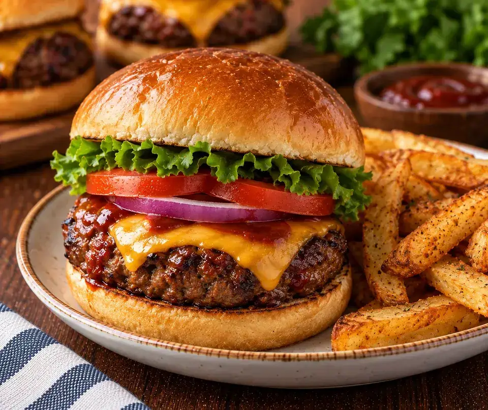 Air Fryer Hamburgers — serving inspiration