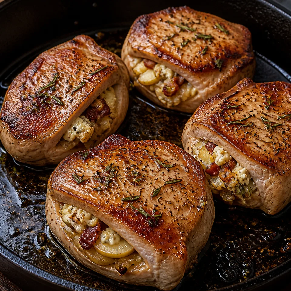 Apple Bacon Stuffed Pork Chops — serving inspiration