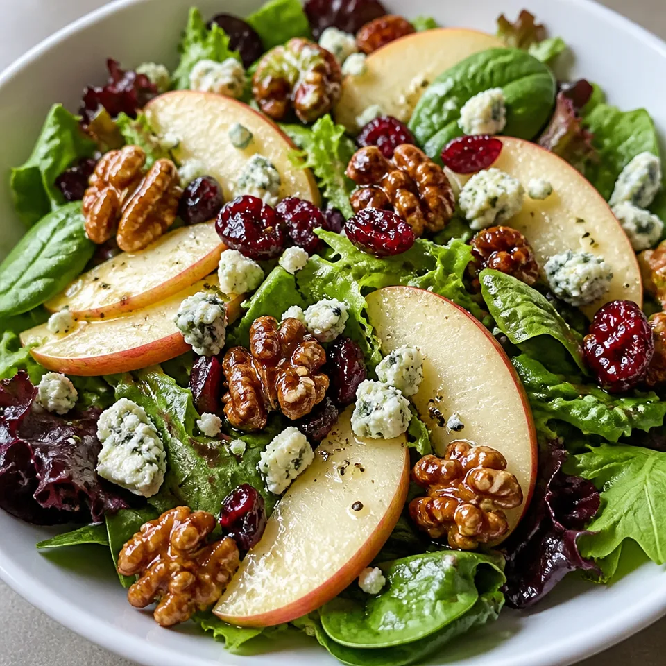 Apple Candied Walnuts and Blue Cheese Salad with Honey Apple Dressing — serving inspiration