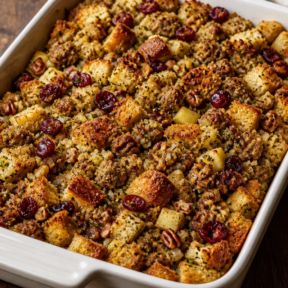 Apple Cranberry and Sausage Stuffing — serving inspiration