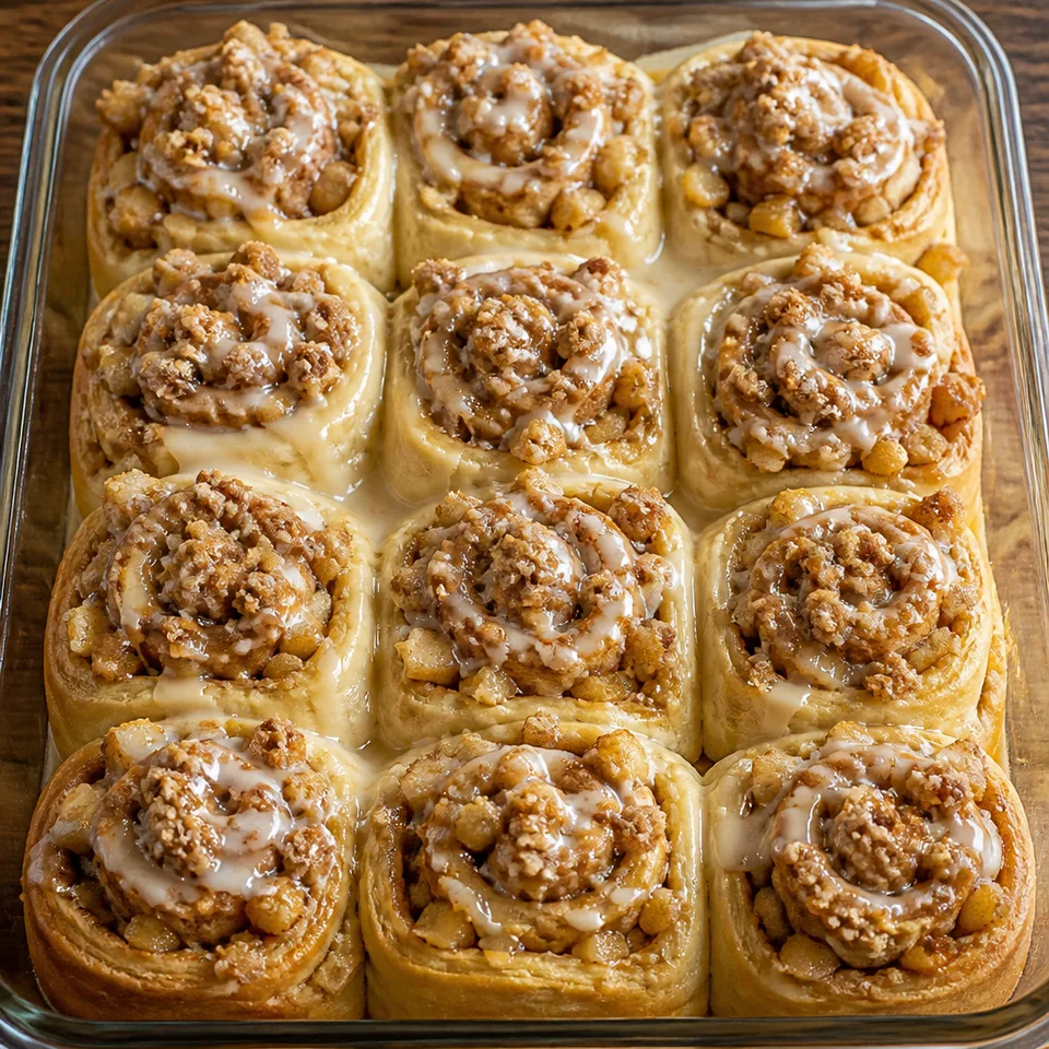 Apple Crumble Cinnamon Rolls — serving inspiration