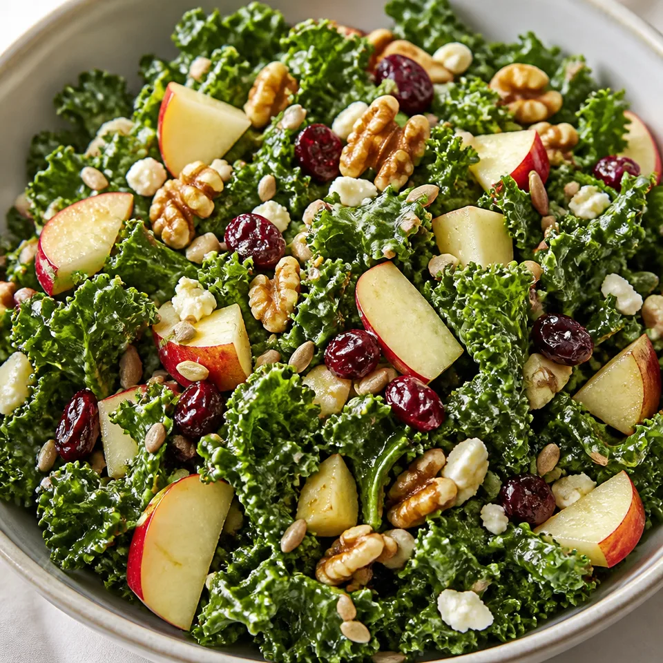 Apple Kale salad with Apple cider vinaigrette — serving inspiration
