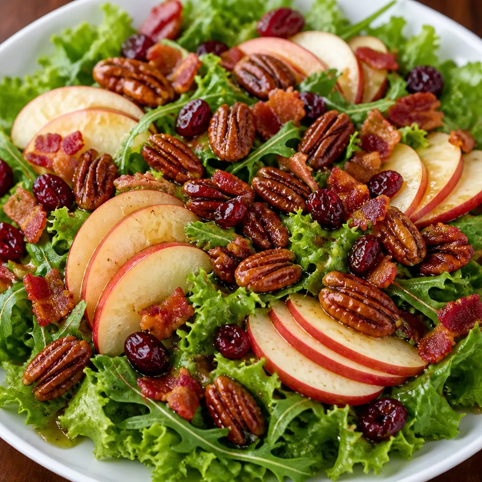 Apple Pecan and Bacon Salad with Maple Vinaigrette Dressing — serving inspiration