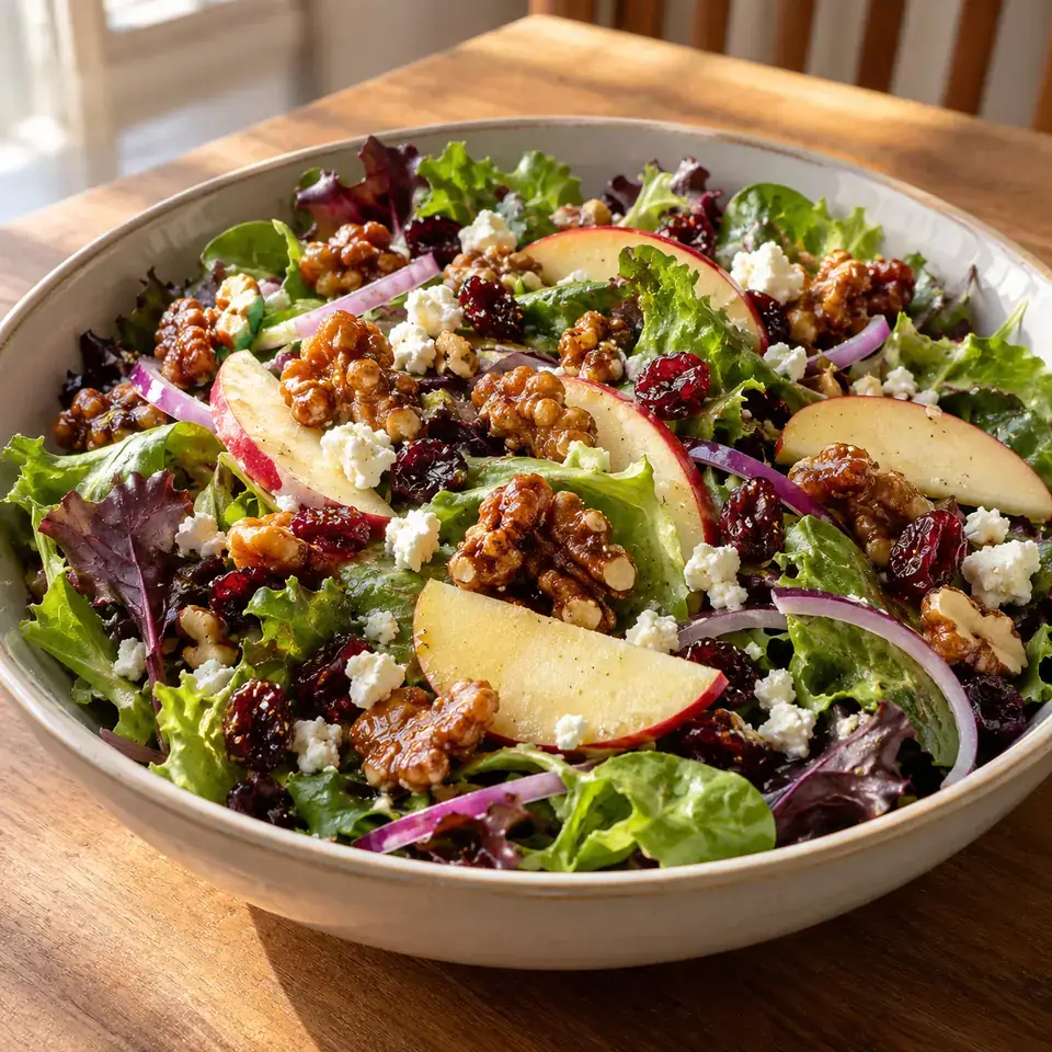 Apple Salad with Candied Walnuts and Cranberries — serving inspiration