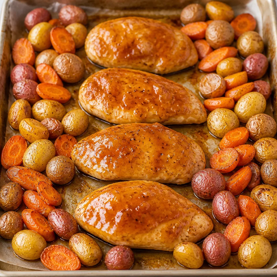 Apricot Chicken Sheet Pan Dinner Recipe + VIDEO — serving inspiration