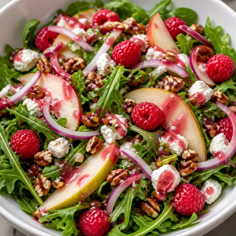Arugula Salad with Raspberry Vinaigrette — serving inspiration