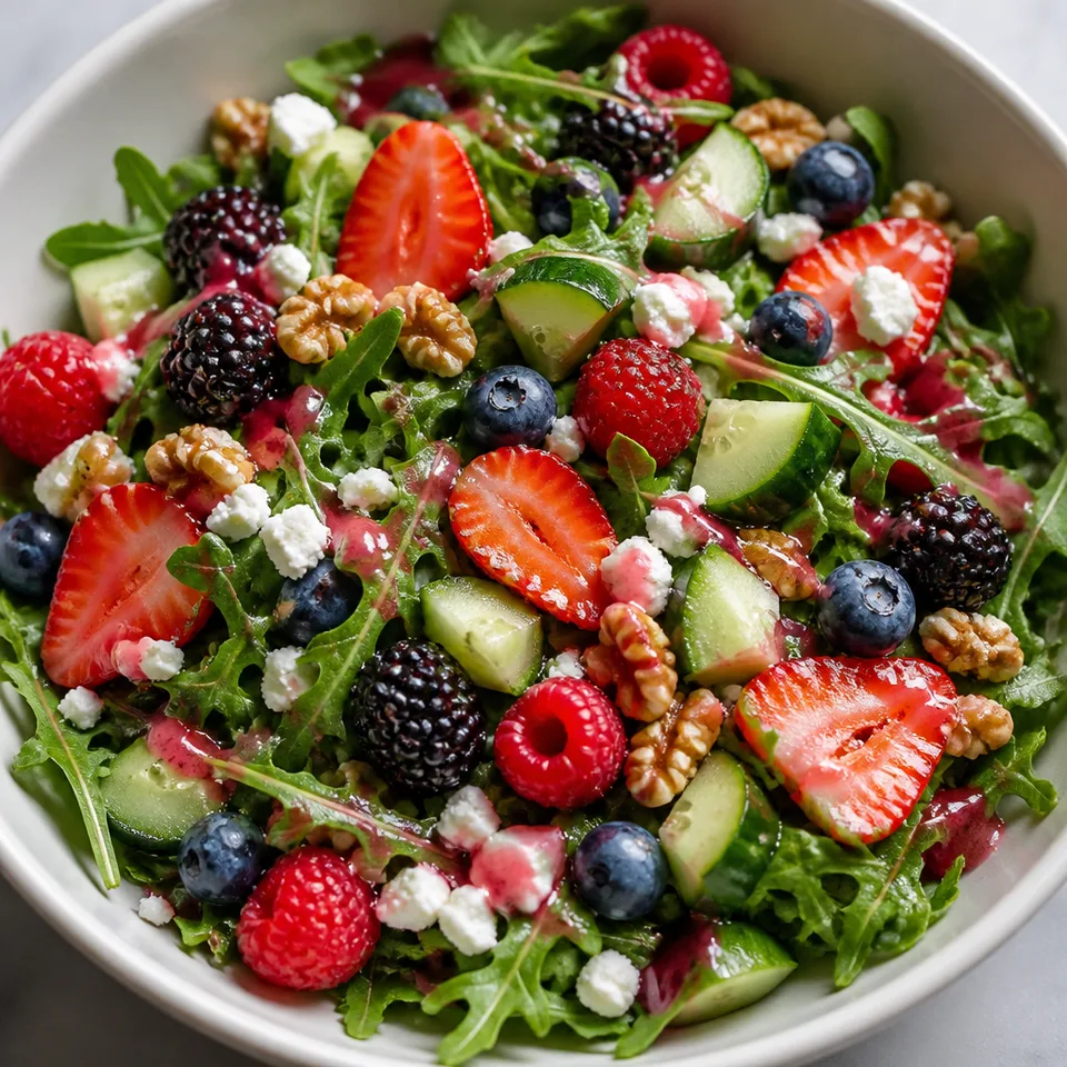 Arugula Salad with Strawberry Vinaigrette — serving inspiration