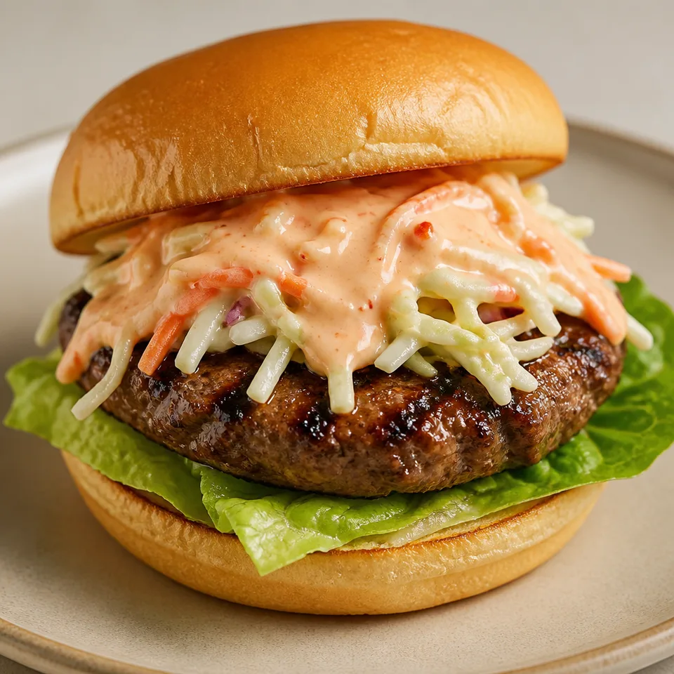 Asian Barbecue Burgers with Sweet Chili Lime Mayo — serving inspiration