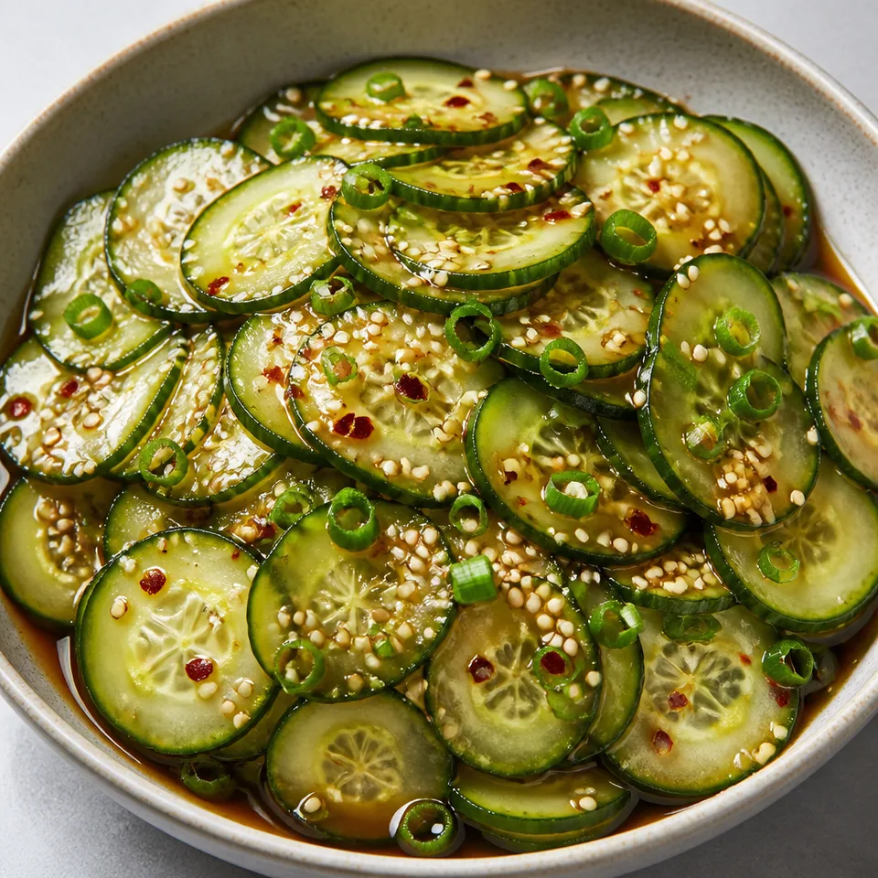Asian Cucumber Salad with Ginger Soy Dressing — serving inspiration