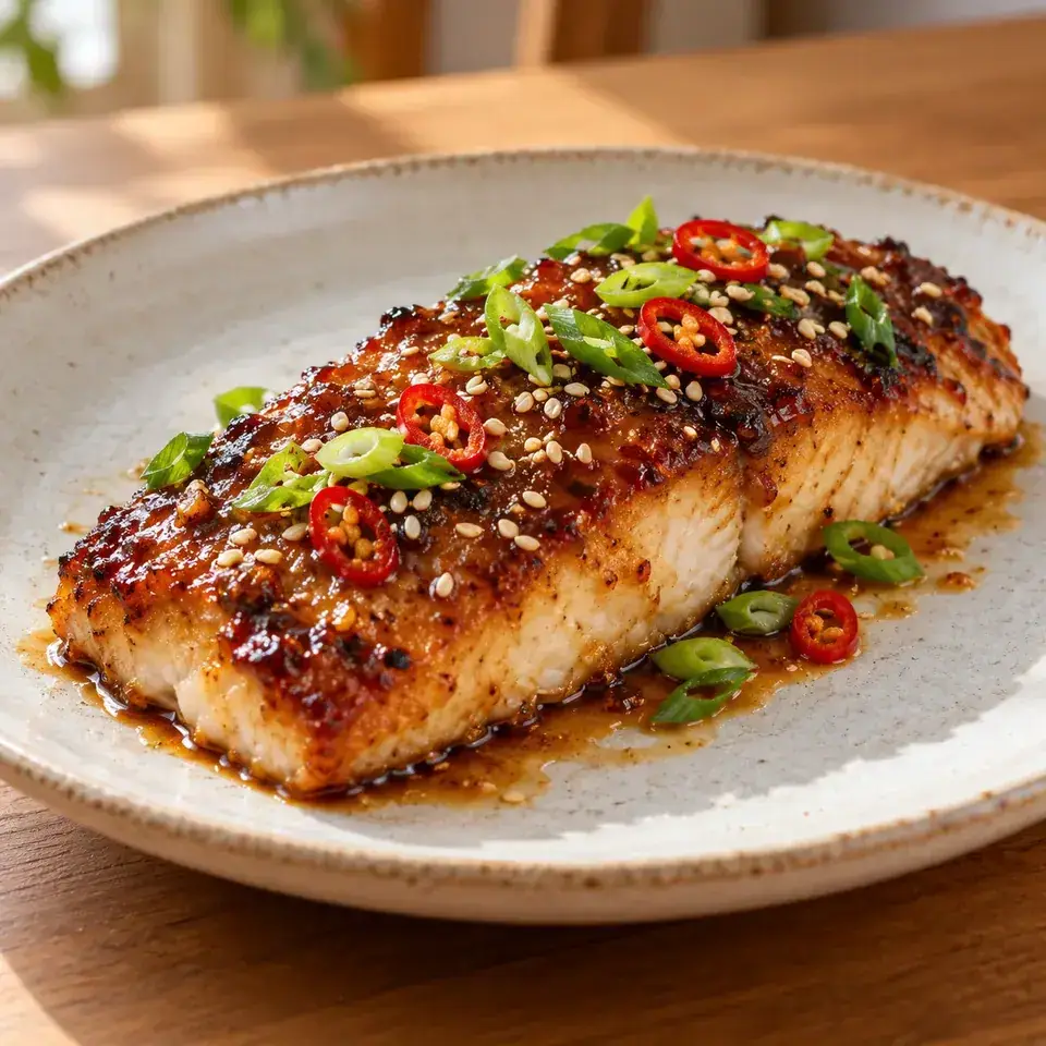 Asian Glazed Baked Barramundi (or other fish) — serving inspiration