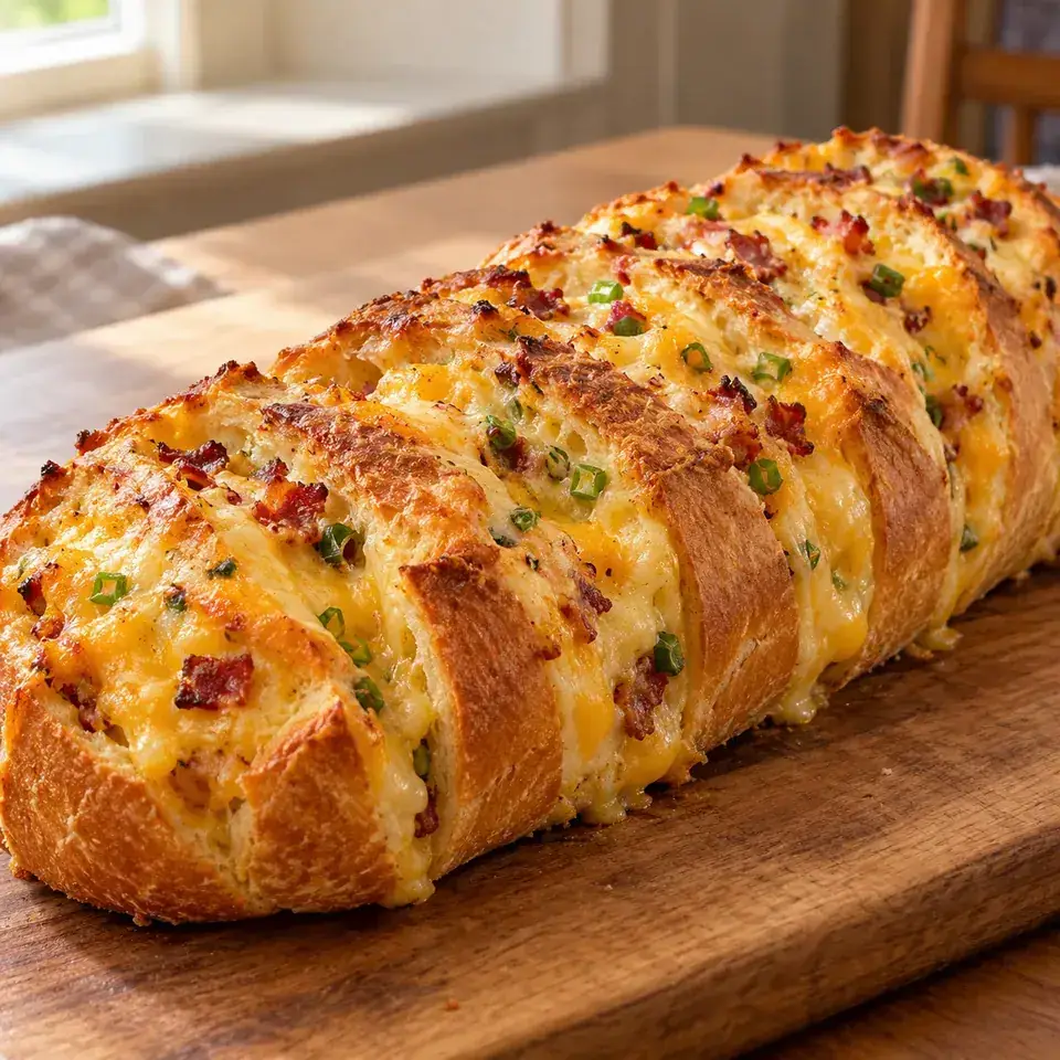 Bacon Cheddar Garlic Bread — serving inspiration