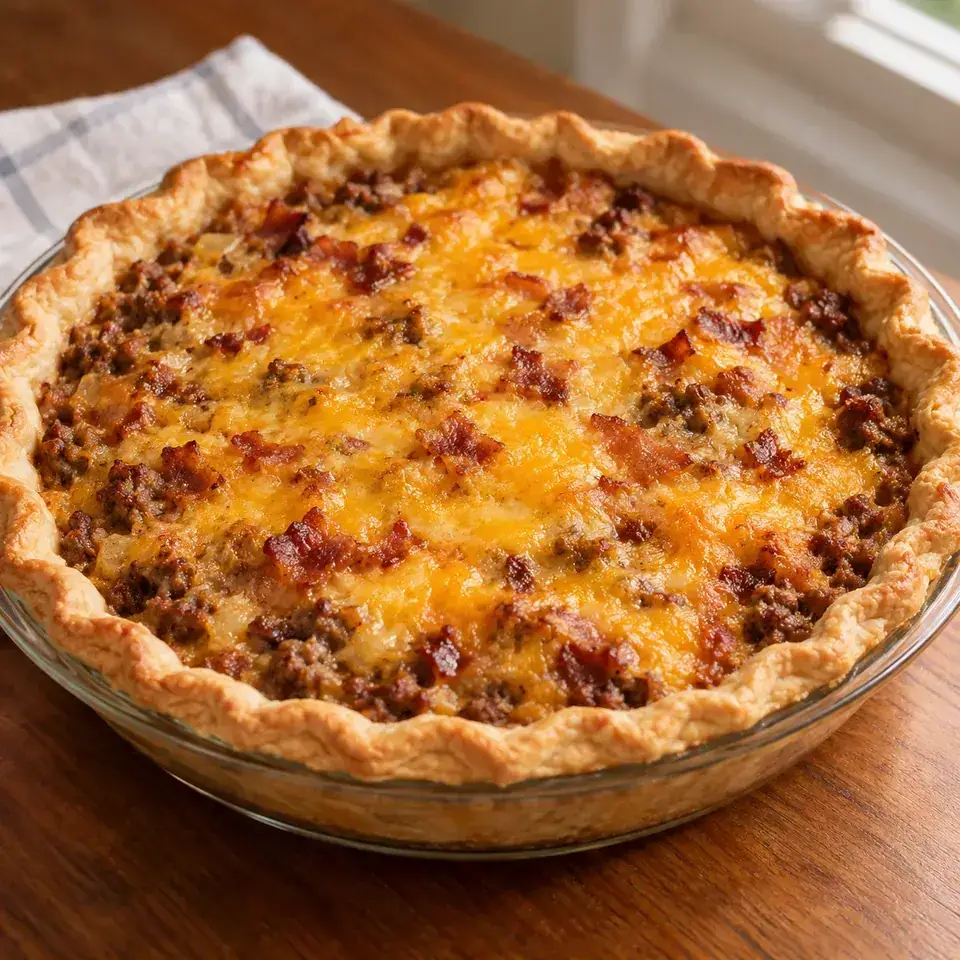 Bacon Cheeseburger Pie — serving inspiration