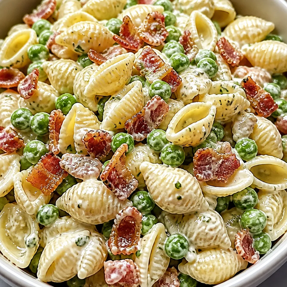 Bacon Pasta Salad with Peas — serving inspiration