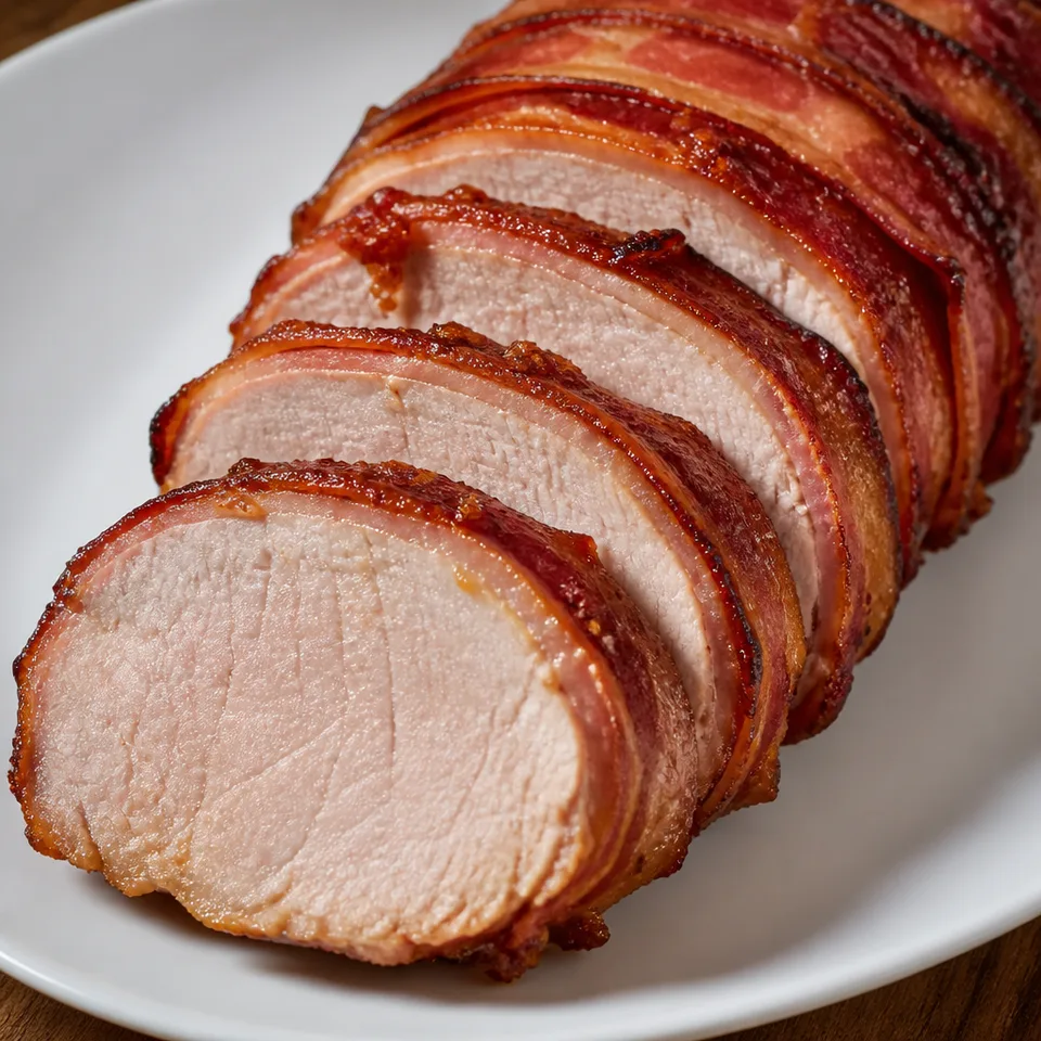 Bacon Wrapped Pork Loin — serving inspiration