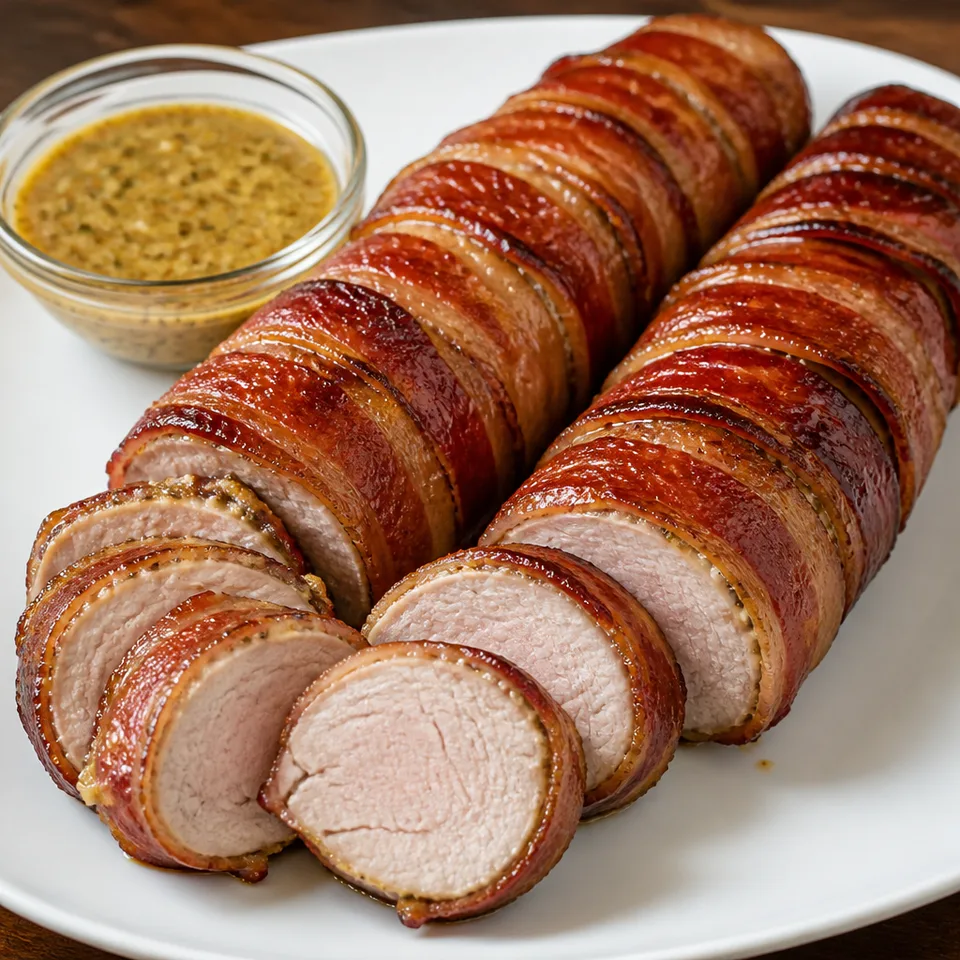 Bacon Wrapped Pork Tenderloin — serving inspiration