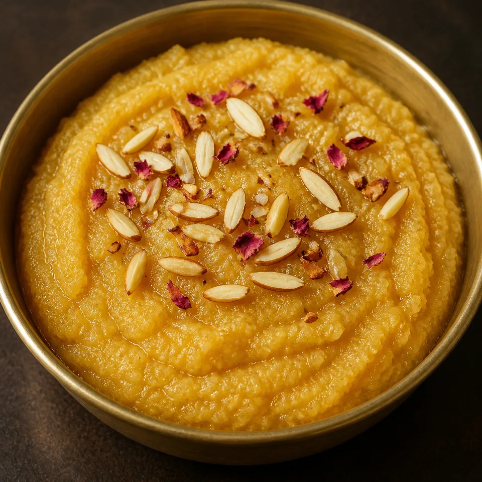 Badam Halwa With Almond Flour — serving inspiration