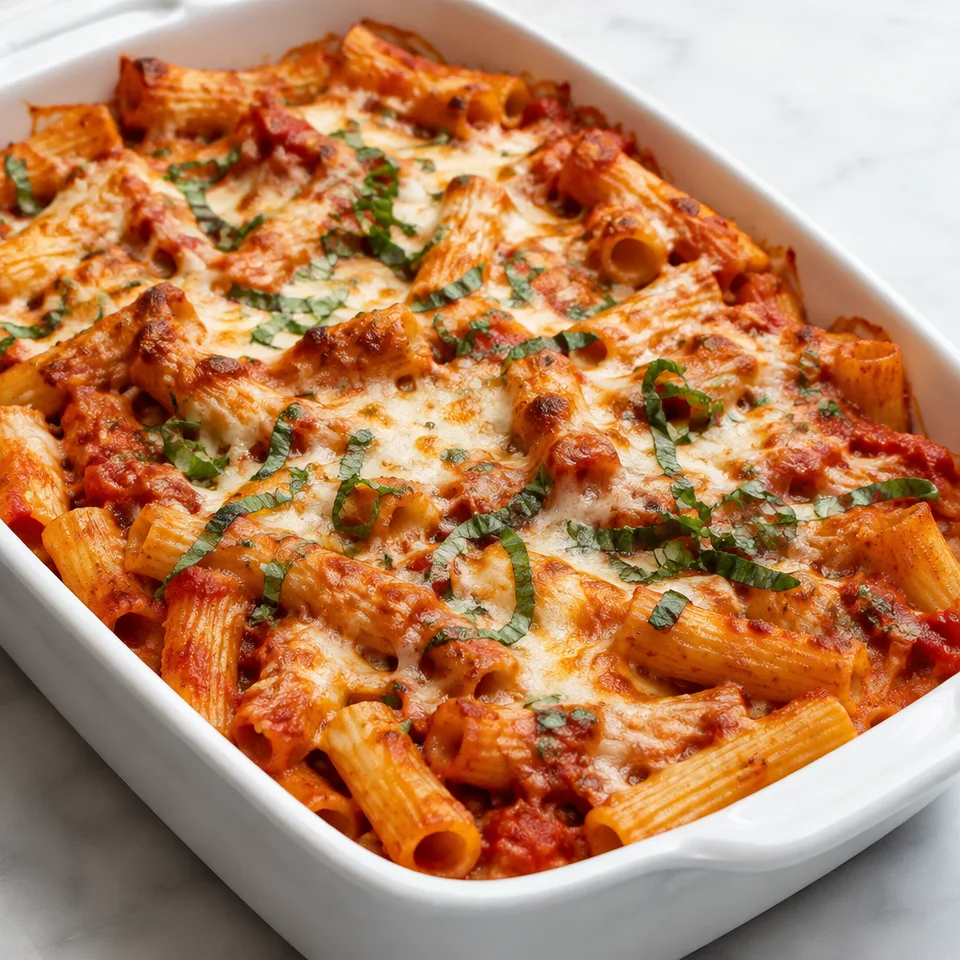 Baked Caprese Rigatoni — serving inspiration