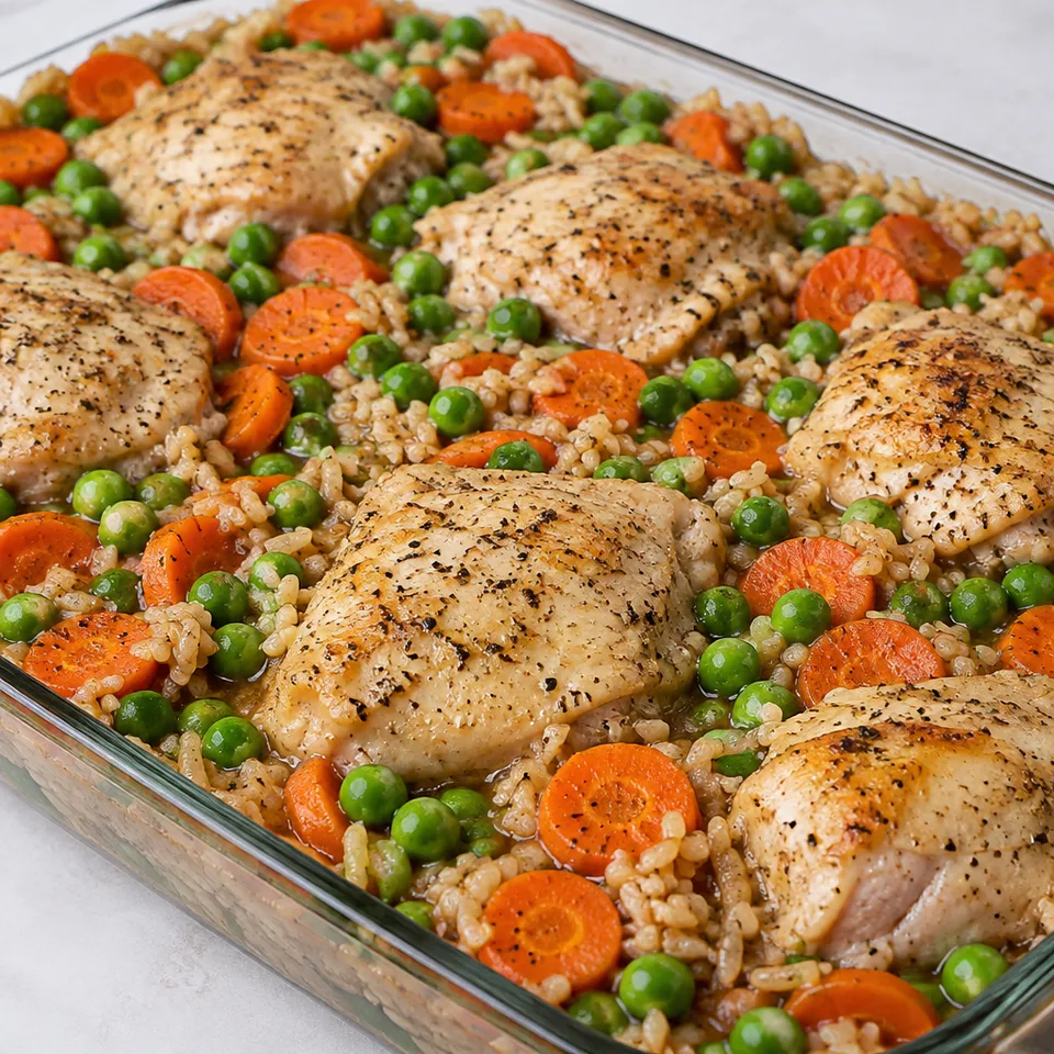 Baked Chicken and Brown Rice Casserole Recipe — serving inspiration