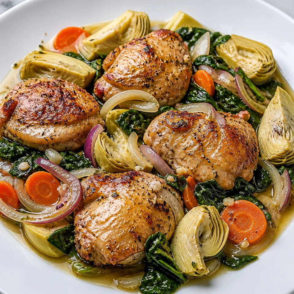 Baked Chicken with Artichokes — serving inspiration