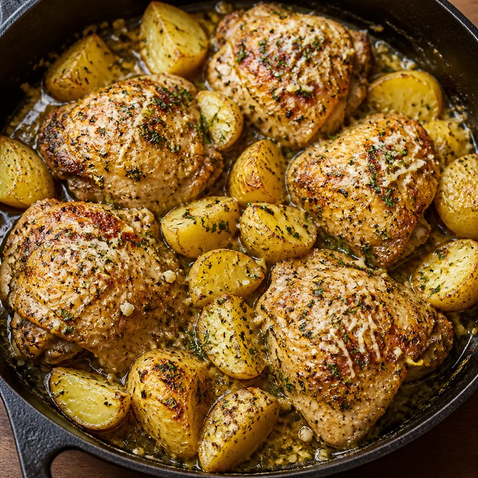 Baked Garlic Parmesan Chicken and potato — serving inspiration