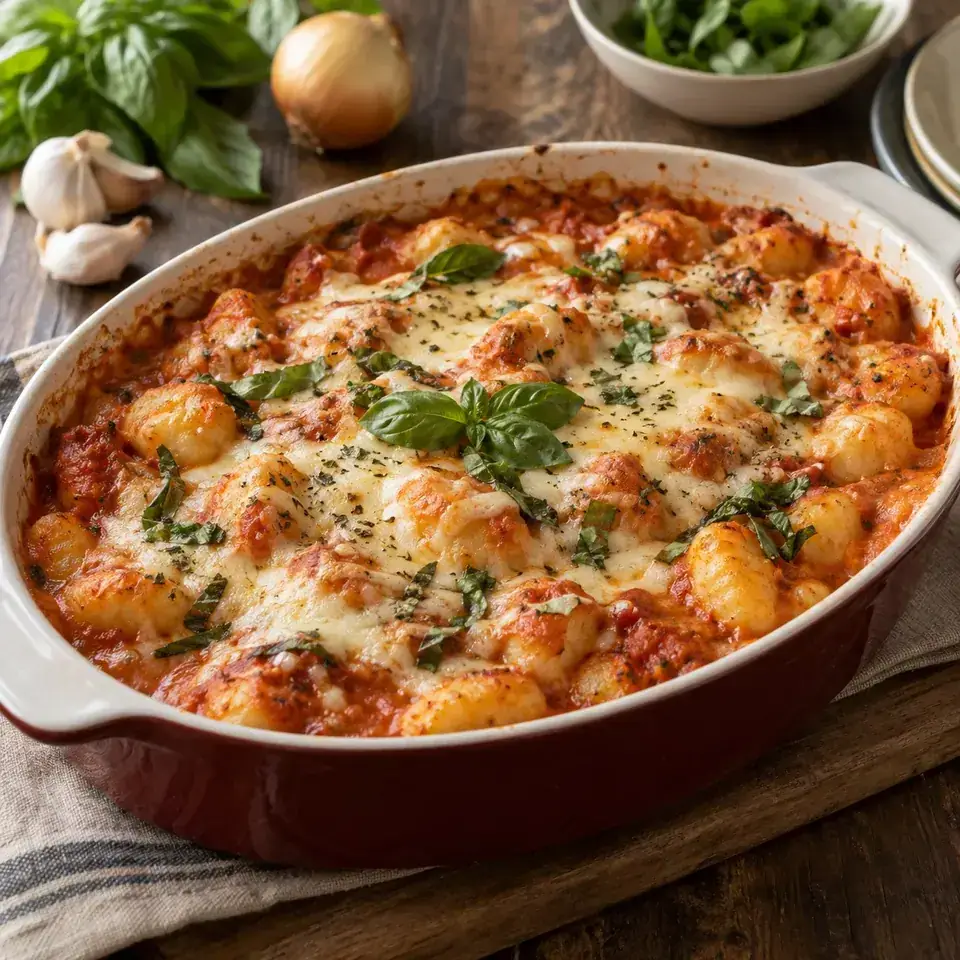 Baked Gnocchi Casserole in Creamy Tomato Sauce — serving inspiration