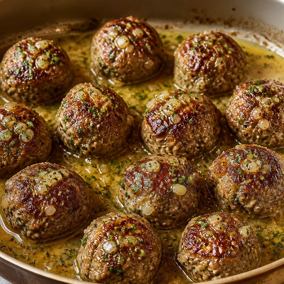 Baked Meatballs in butter garlic sauce — serving inspiration