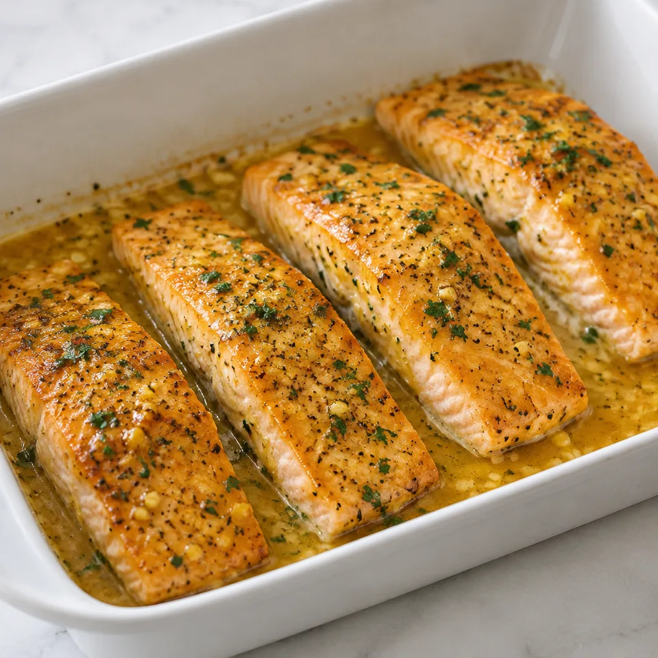 Baked Salmon with Buttery Honey Mustard Sauce — serving inspiration