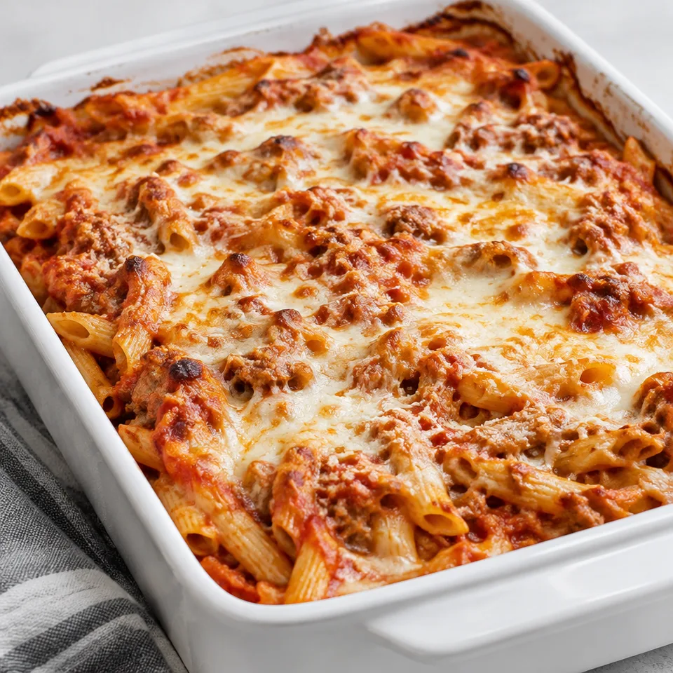 Baked Ziti with Italian Turkey Sausage — serving inspiration
