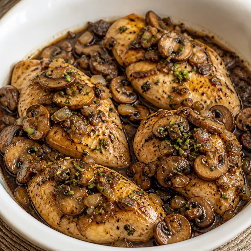 Balsamic Chicken with Mushrooms and Thyme — serving inspiration