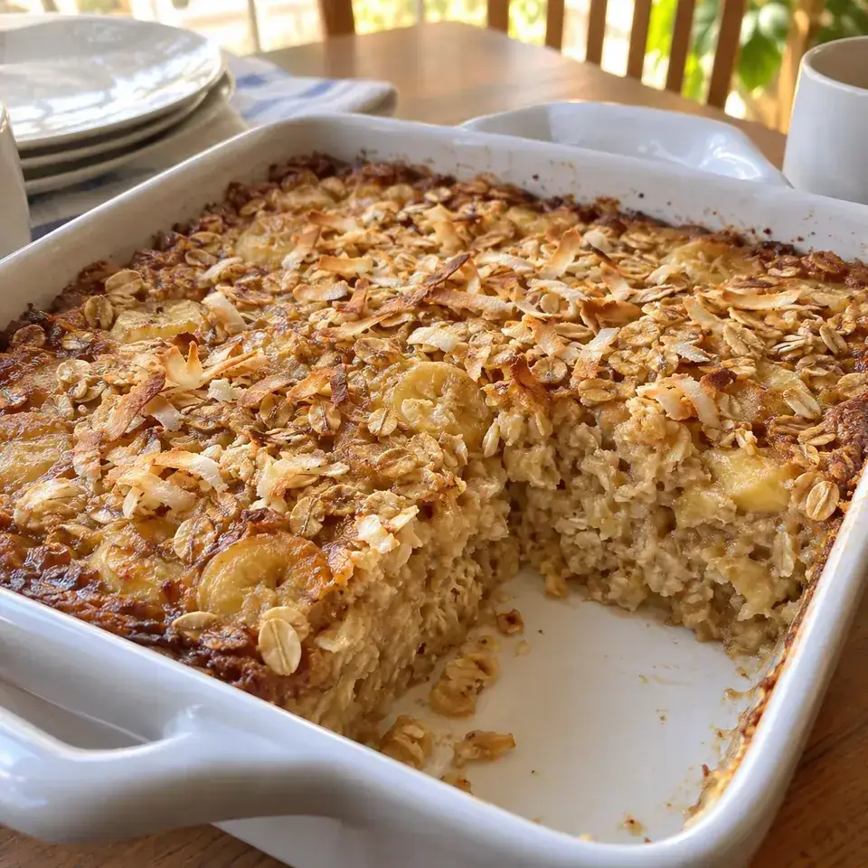 Banana Coconut Baked Oatmeal — serving inspiration