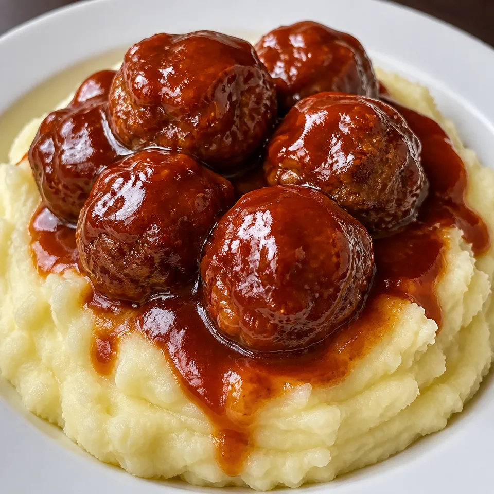BBQ Meatballs and Mashed Potatoes — serving inspiration