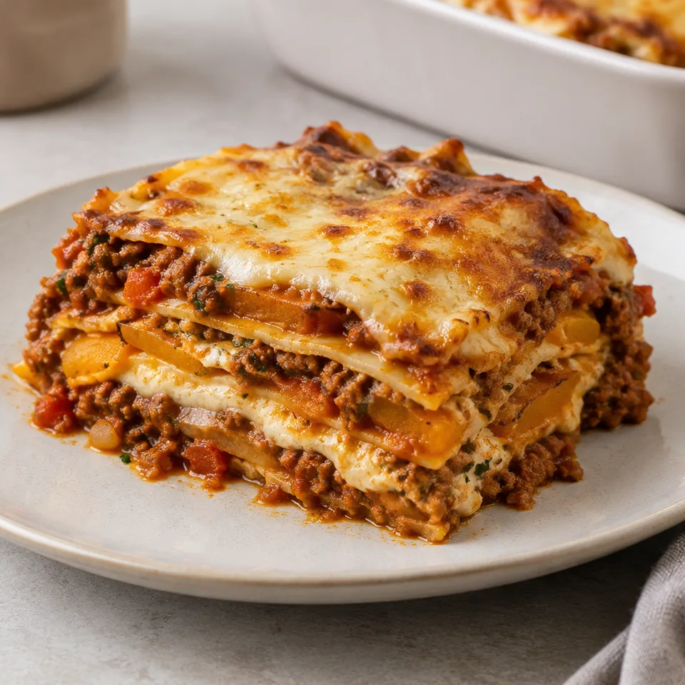 Beef And Pumpkin Lasagna — serving inspiration