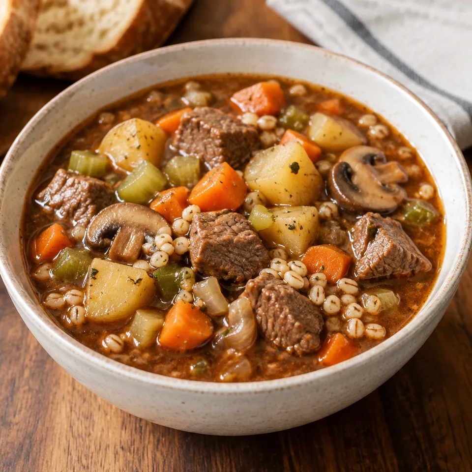 Beef Barley Soup — serving inspiration