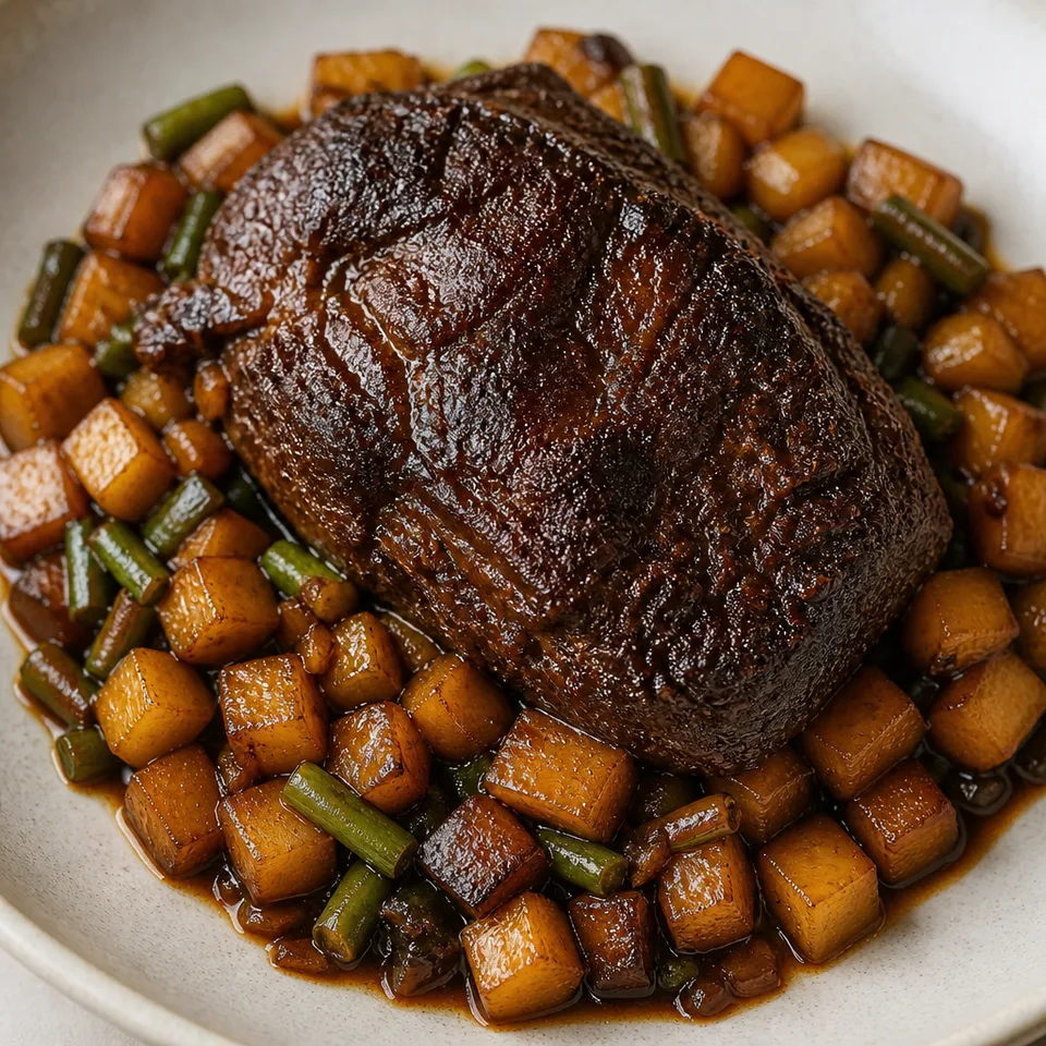 Beef Cheek Confit with Caramelized Turnips — serving inspiration