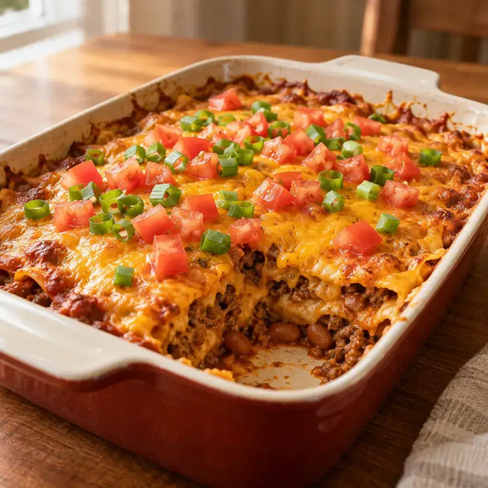 Beef Enchilada Casserole — serving inspiration