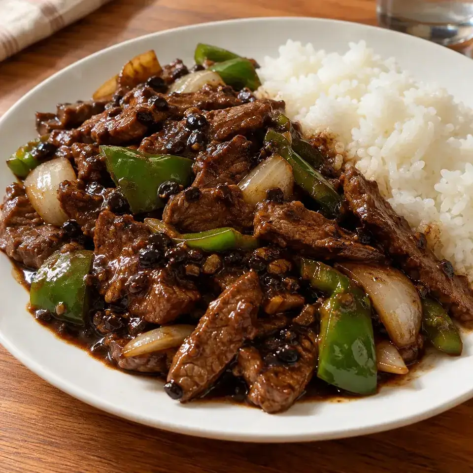 Beef in black bean sauce — serving inspiration