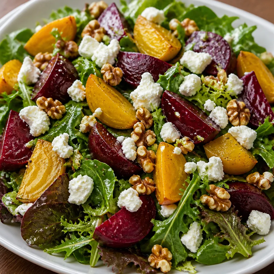 Beet and Goat Cheese Salad with Maple Vinaigrette — serving inspiration