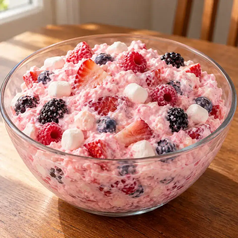 Berry Fluff Jello Salad — serving inspiration