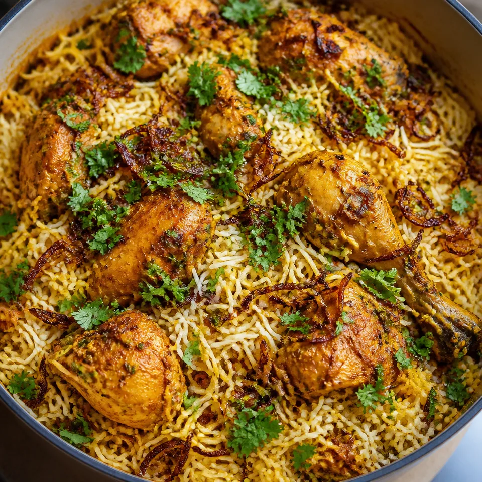 Better Than Restaurant Chicken Dum Biryani — serving inspiration