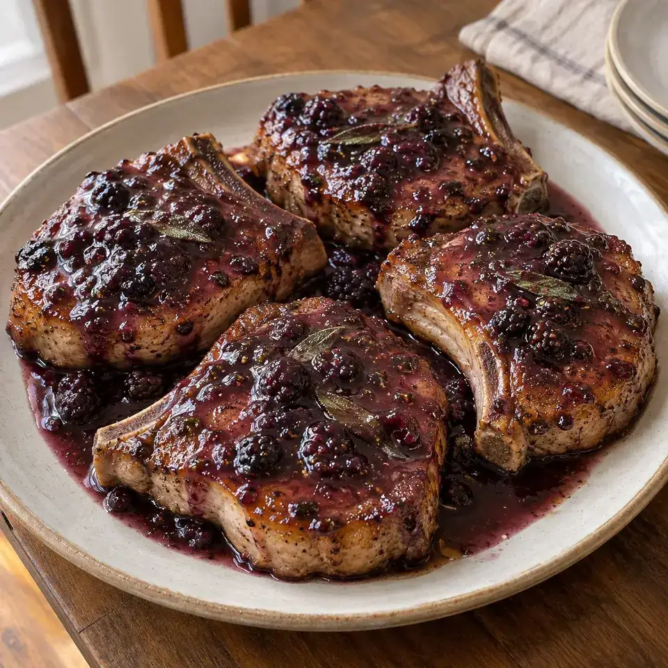 Blackberry Sage Pork Chops — serving inspiration