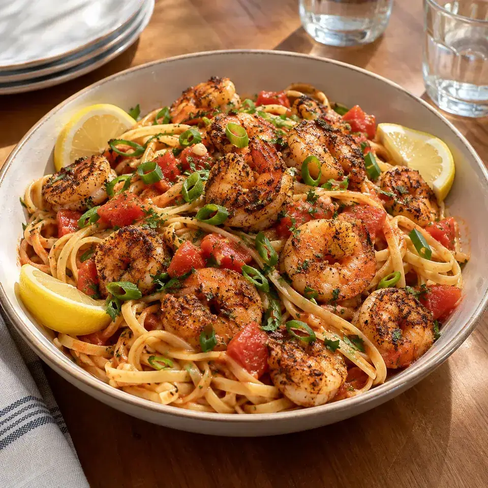Blackened Shrimp Pasta — serving inspiration