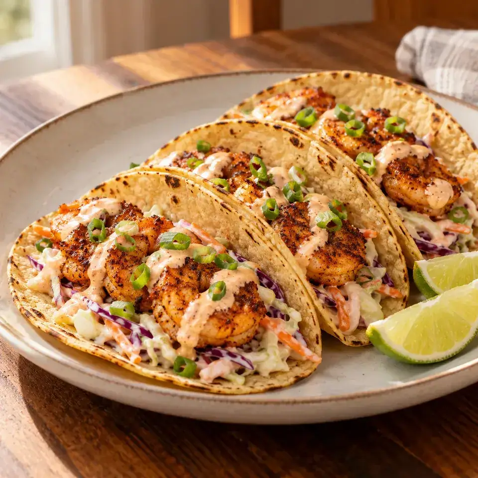 Blackened Shrimp Tacos — serving inspiration