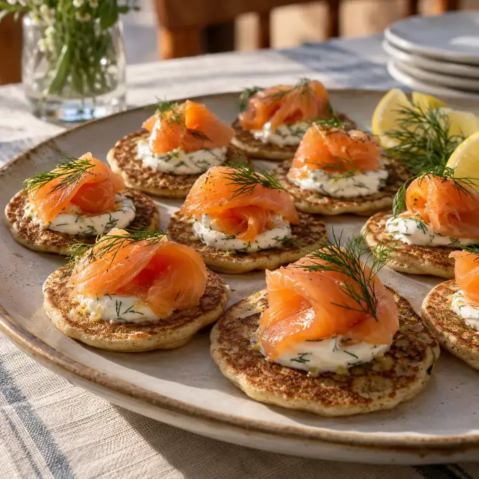 Blini with smoked salmon — serving inspiration